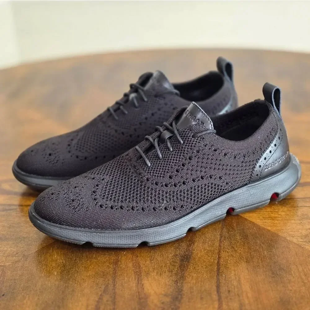 Cole Haan Zerogrand Stitchlite Black Knit Oxford Shoes C35744 Men's Size 8 New